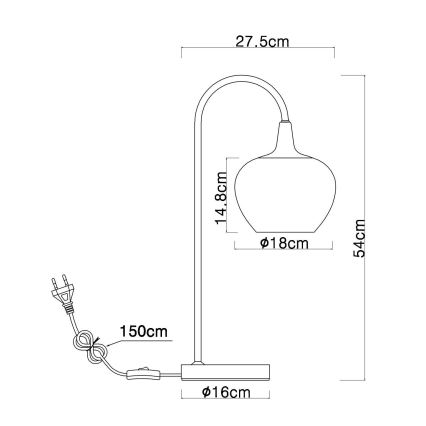 Globo - Bordlampe 1xE27/40W/230V kobber