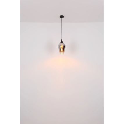 Globo - Pendel 1xE27/60W/230V diameter 18 cm sort