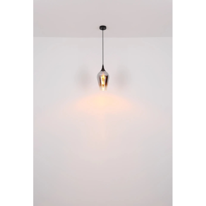 Globo - Pendel 1xE27/60W/230V diameter 18 cm sort