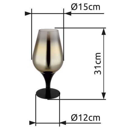 Globo - Bordlampe 1xE27/40W/230V diameter 15 cm guldfarvet