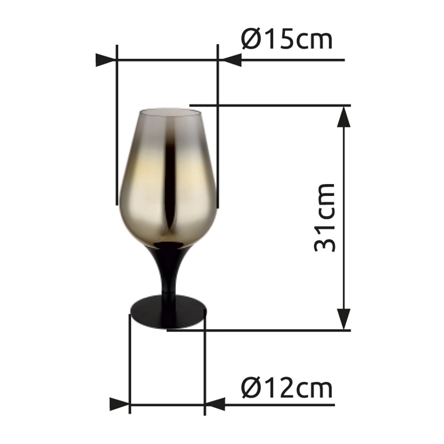 Globo - Bordlampe 1xE27/40W/230V diameter 15 cm guldfarvet