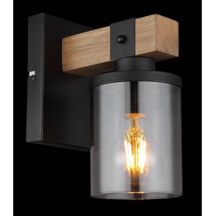 Globo - Væglampe 1xE27/60W/230V eg/røget