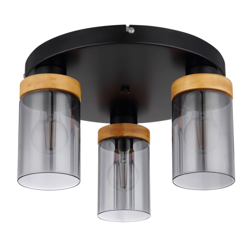 Globo - Loftlampe 3xE27/40W/230V metal/træ