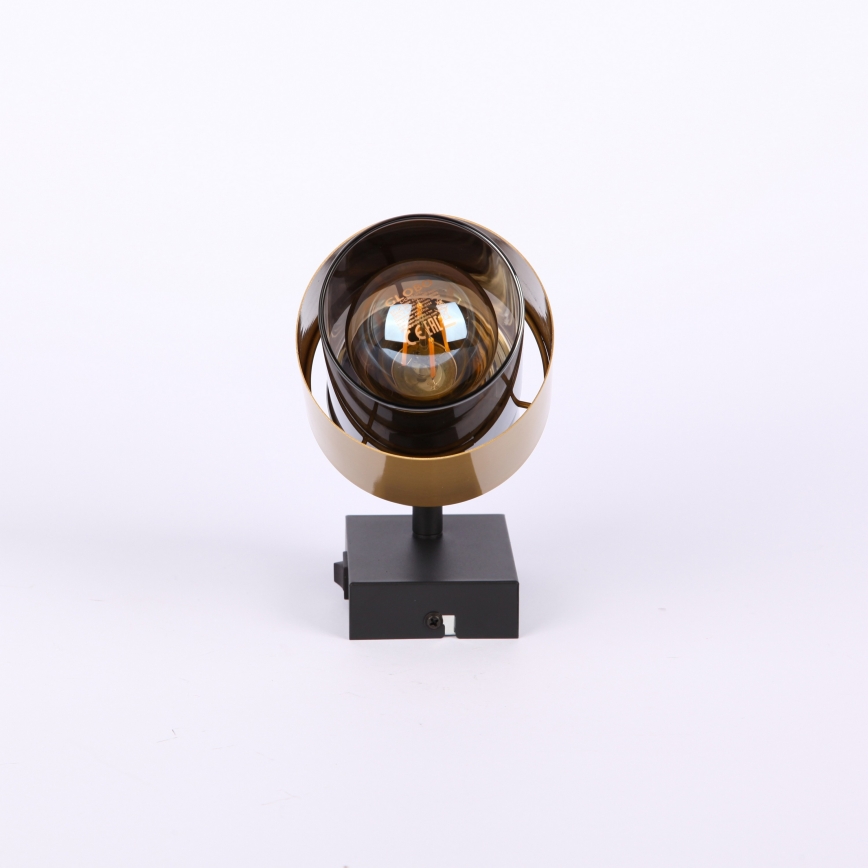 Globo - Vægspot 1xE27/40W/230V sort/messing