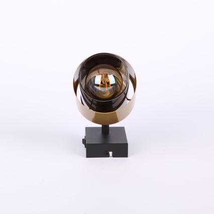 Globo - Vægspot 1xE27/40W/230V sort/messing