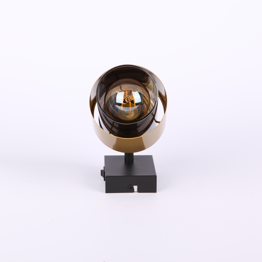 Globo - Vægspot 1xE27/40W/230V sort/messing