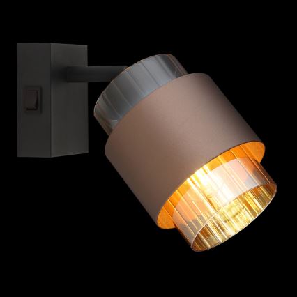 Globo - Væglampe med spot 1xE27/40W/230V sort/bronze