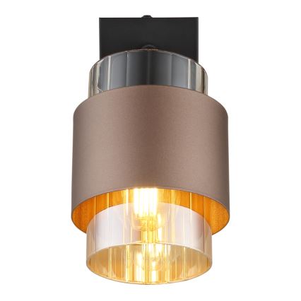 Globo - Væglampe med spot 1xE27/40W/230V sort/bronze