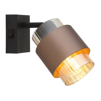 Globo - Væglampe med spot 1xE27/40W/230V sort/bronze