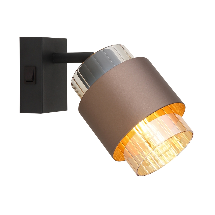 Globo - Væglampe med spot 1xE27/40W/230V sort/bronze