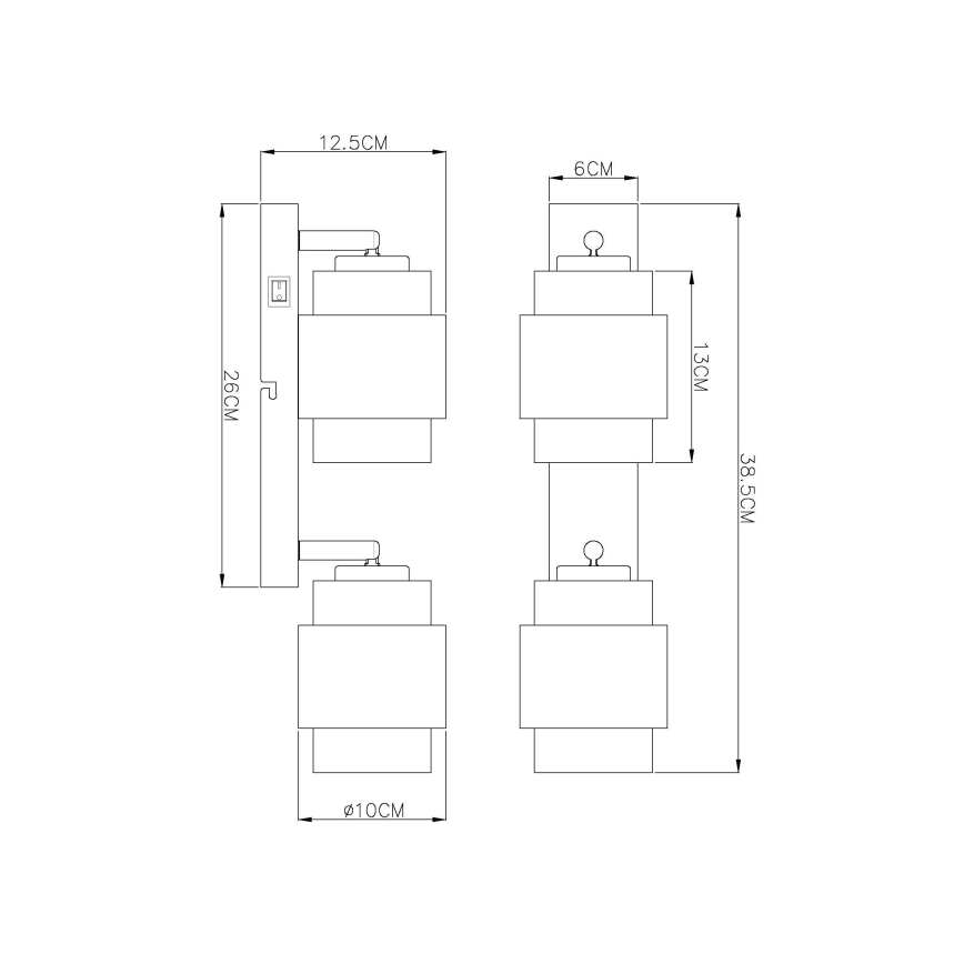 Globo - Spotlampe 2xE27/40W/230V sort/bronze