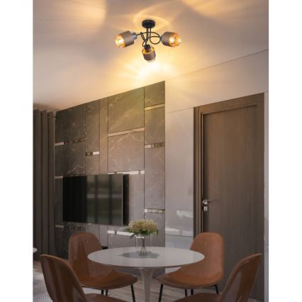 Globo - Overflademonteret loftlampe 3xE27/40W/230V sort/bronze