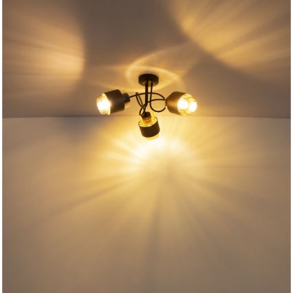 Globo - Overflademonteret loftlampe 3xE27/40W/230V sort/bronze