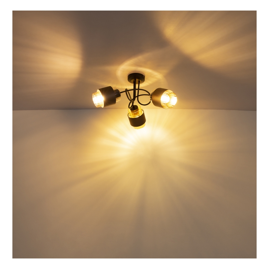 Globo - Overflademonteret loftlampe 3xE27/40W/230V sort/bronze