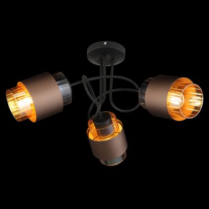 Globo - Overflademonteret loftlampe 3xE27/40W/230V sort/bronze