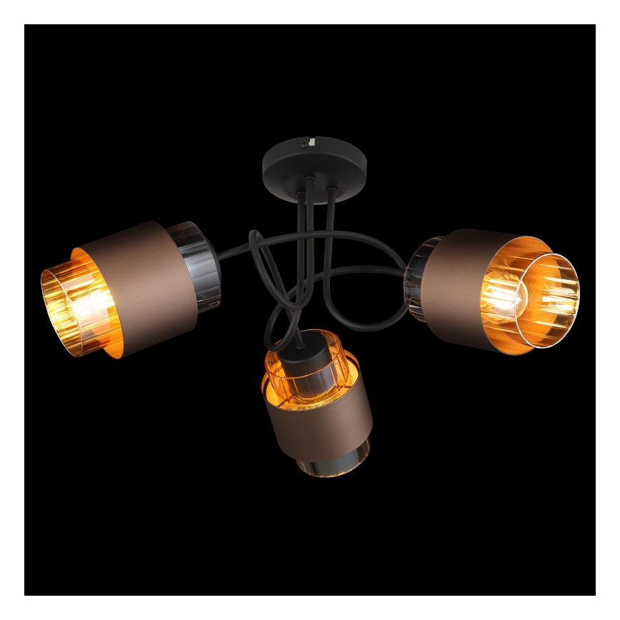 Globo - Overflademonteret loftlampe 3xE27/40W/230V sort/bronze