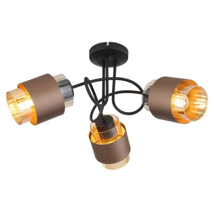 Globo - Overflademonteret loftlampe 3xE27/40W/230V sort/bronze