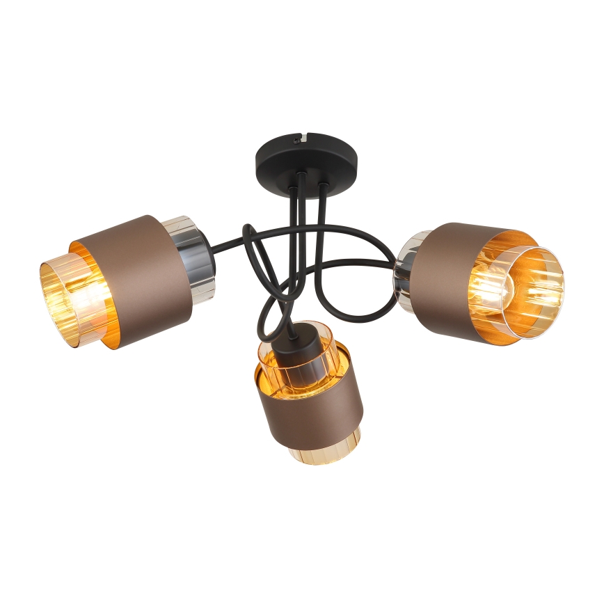 Globo - Overflademonteret loftlampe 3xE27/40W/230V sort/bronze