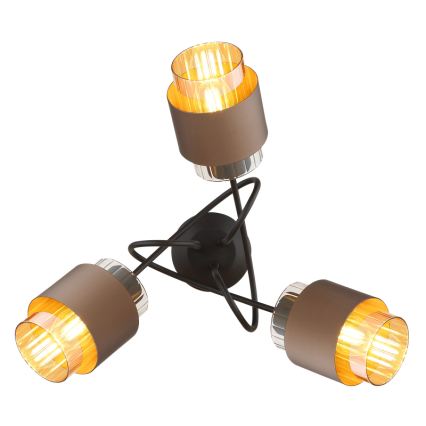 Globo - Overflademonteret loftlampe 3xE27/40W/230V sort/bronze
