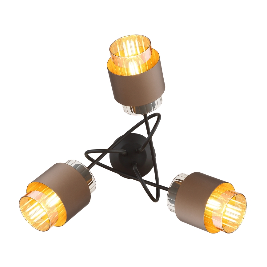 Globo - Overflademonteret loftlampe 3xE27/40W/230V sort/bronze