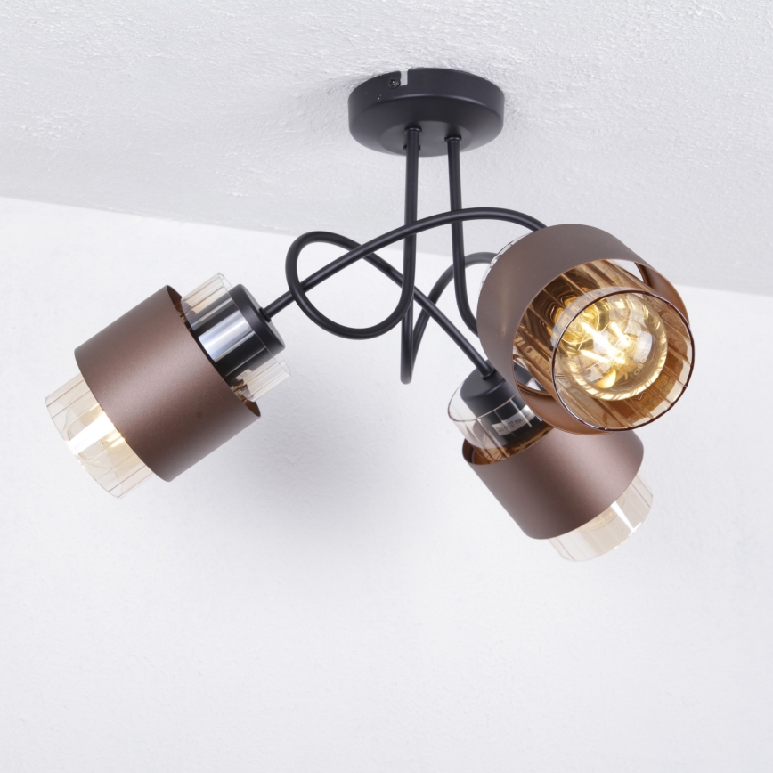Globo - Overflademonteret loftlampe 3xE27/40W/230V sort/bronze