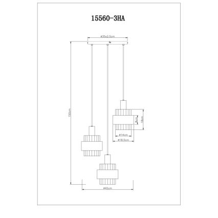 Globo - Lysekrone på kabel 3xE27/60W/230V