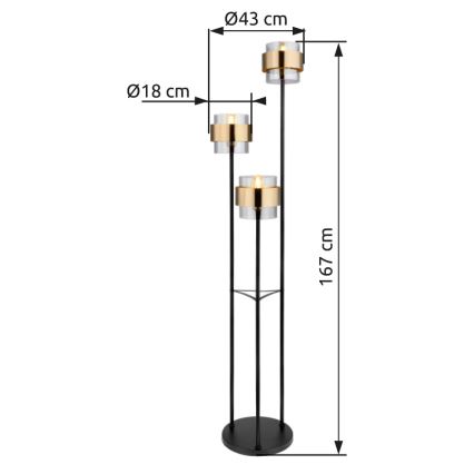 Globo - Gulvlampe 3xE27/60W/230V