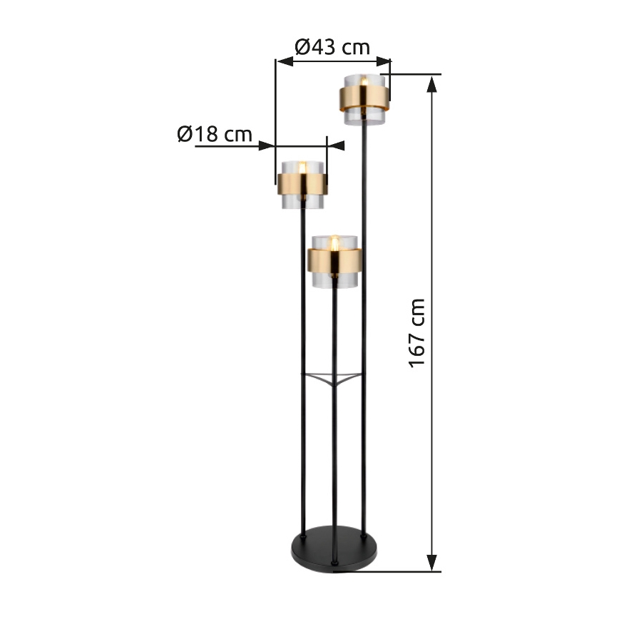 Globo - Gulvlampe 3xE27/60W/230V