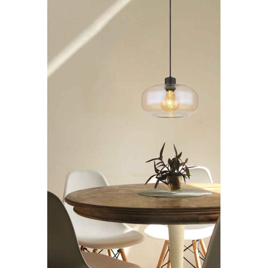 Globo - Pendel 1xE27/40W/230V diameter 28 cm transparent