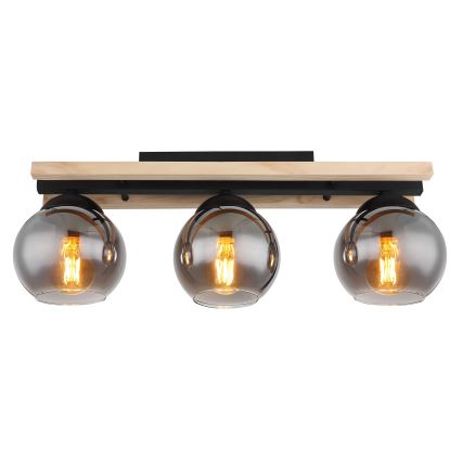 Globo - Loftlampe 3xE27/25W/230V fyrretræ