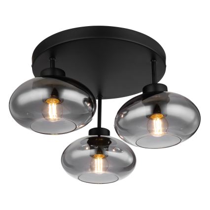 Globo - Plafondlampe 3xE27ILLU/40W/230V sort