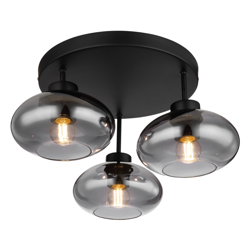 Globo - Plafondlampe 3xE27ILLU/40W/230V sort