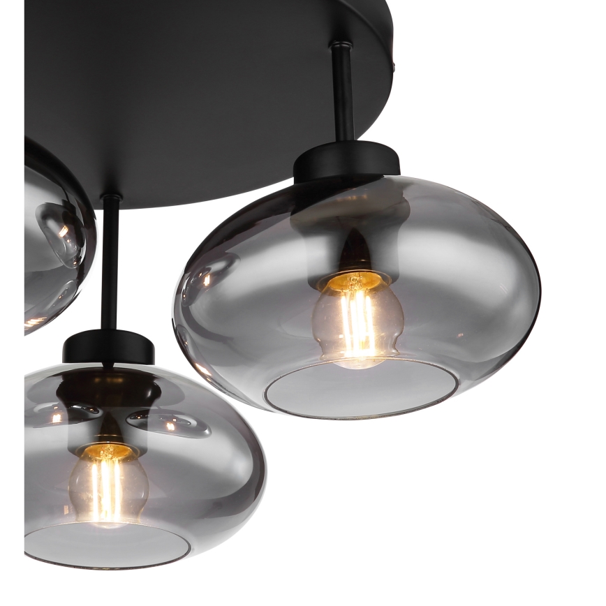Globo - Plafondlampe 3xE27ILLU/40W/230V sort