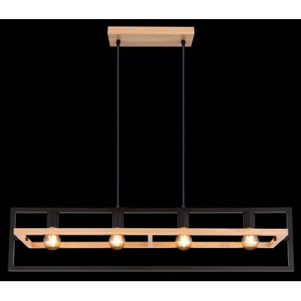 Globo 15575-4H - Pendel på wire ERICA 4xE27/40W/230V sort/beige
