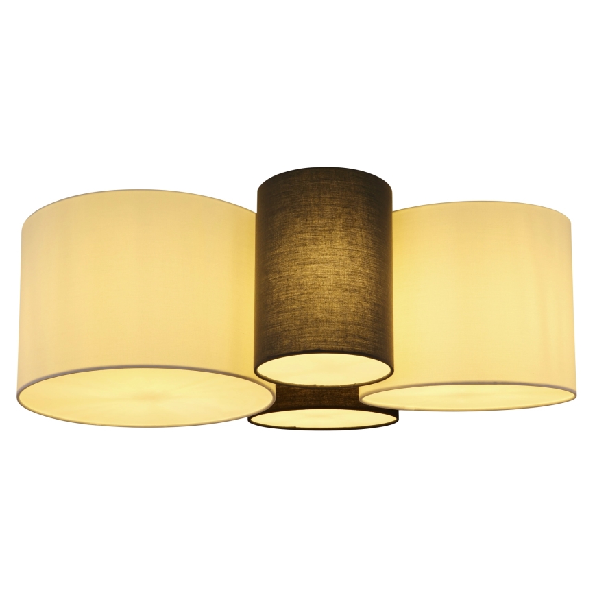 Globo 15586-4D - Loftlampe MAKKI 4xE27/15W/230V hvid/grå/sort