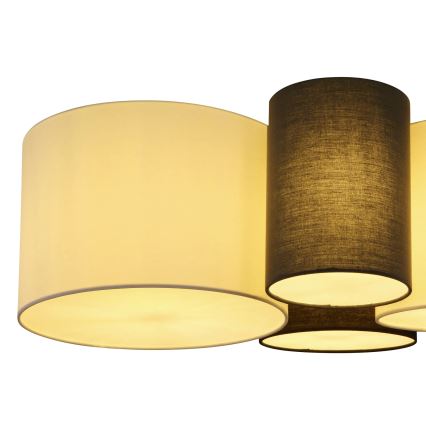 Globo 15586-4D - Loftlampe MAKKI 4xE27/15W/230V hvid/grå/sort