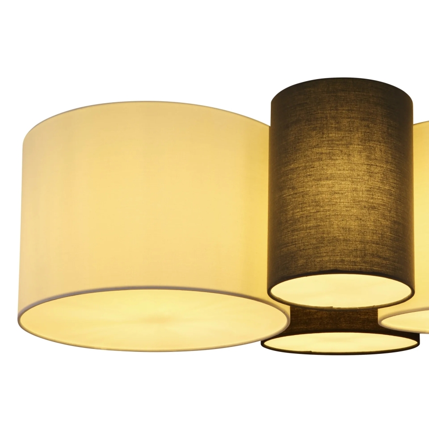 Globo 15586-4D - Loftlampe MAKKI 4xE27/15W/230V hvid/grå/sort