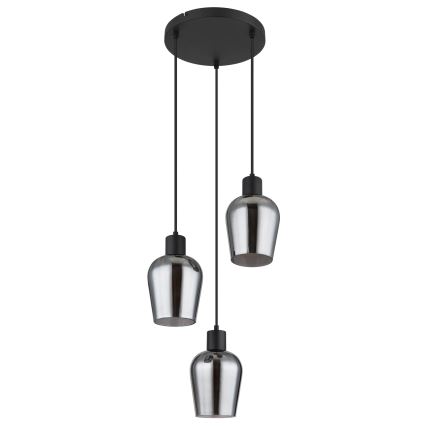 Globo - Pendel 3xE27/40W/230V diameter 28,5 cm sort