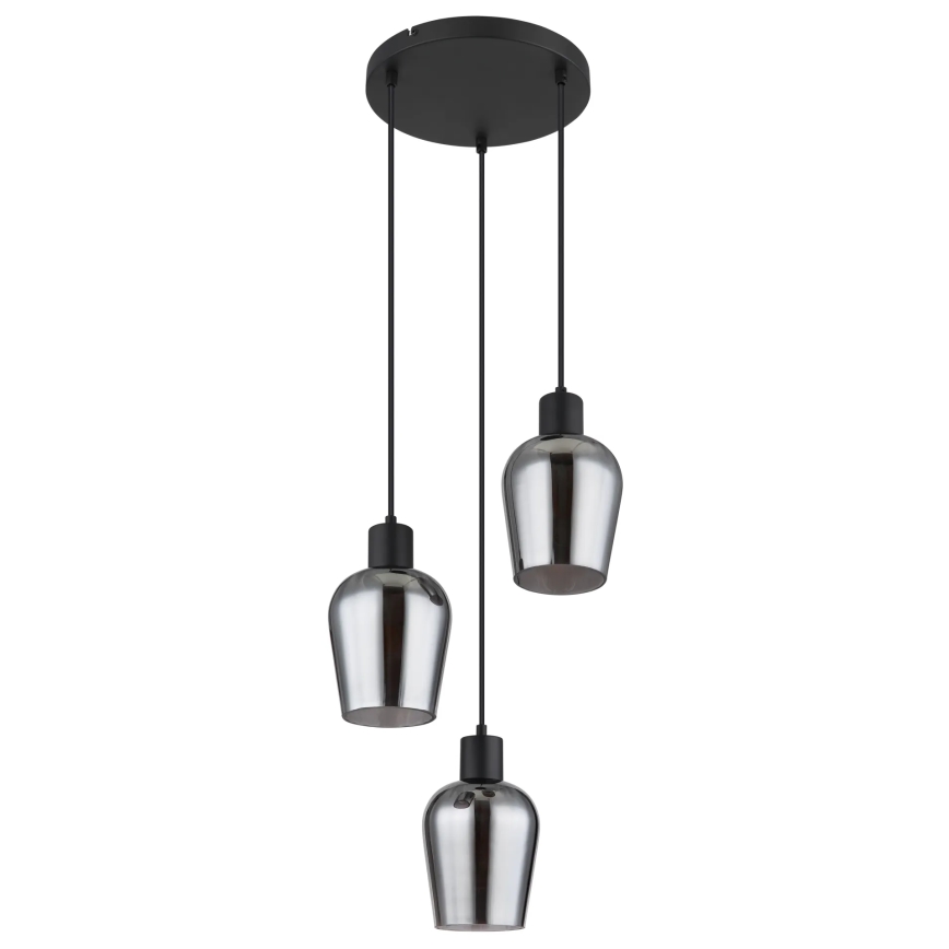 Globo - Pendel 3xE27/40W/230V diameter 28,5 cm sort