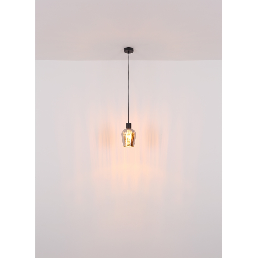 Globo - Pendel 1xE27/40W/230V diameter 13,5 cm sort