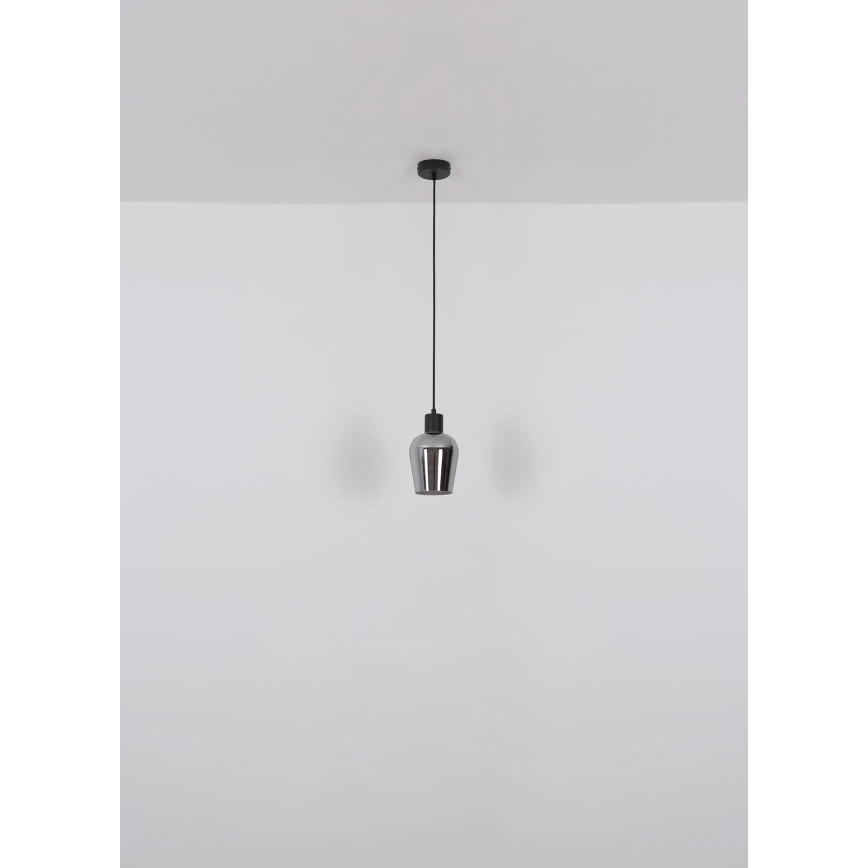 Globo - Pendel 1xE27/40W/230V diameter 13,5 cm sort