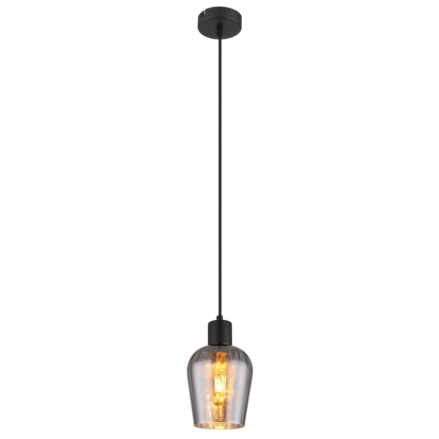 Globo - Pendel 1xE27/40W/230V diameter 13,5 cm sort