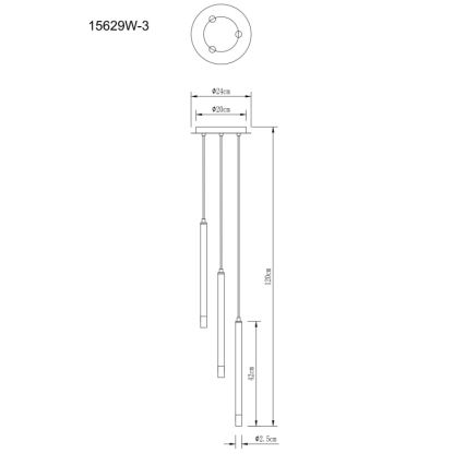 Globo - Pendel 3xG9/4W/230V diameter 24 cm