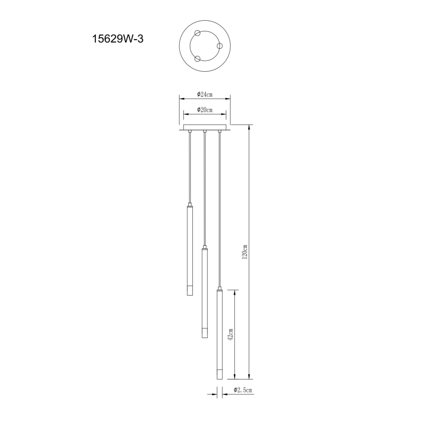 Globo - Pendel 3xG9/4W/230V diameter 24 cm