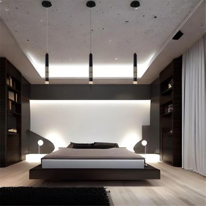 Globo - LED-pendel på wire LED/12W/230V 3000K sort