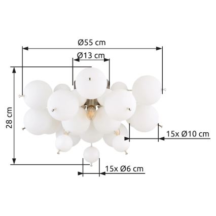 Globo - Loftlampe 3xE14/25W/230V diameter 55 cm hvid