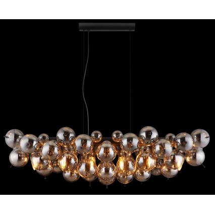 Globo - Lysekrone på wire 6xE14/25W/230V sort