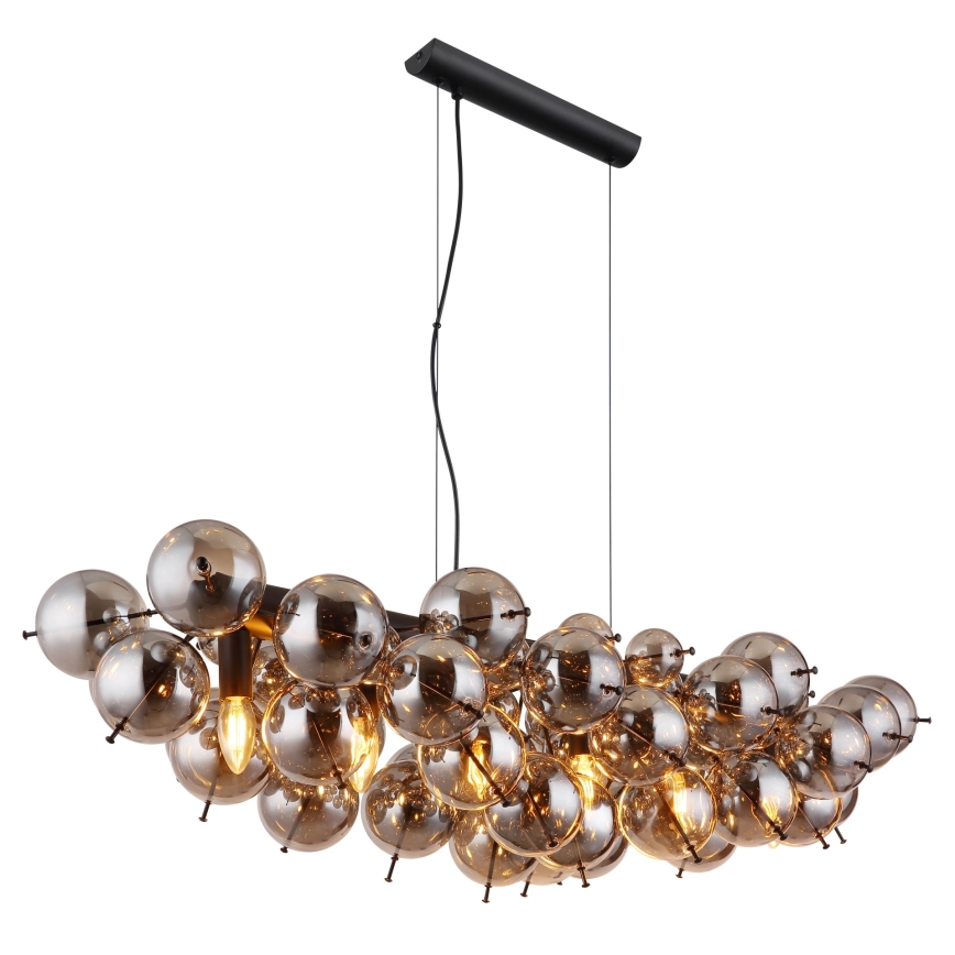 Globo - Lysekrone på wire 6xE14/25W/230V sort