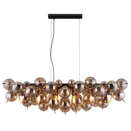 Globo - Lysekrone på wire 6xE14/25W/230V sort