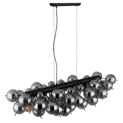 Globo - Lysekrone på wire 6xE14/25W/230V sort